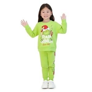 NWT. DR. SEUSS The Grinch Team Grinch Kids Lime Green Set